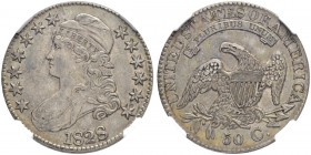 USA
Half Dollar 1828, Philadelphia. NGC AU55. (~€ 255/~US$ 315)