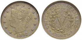 USA
5 Cents 1892, Philadelphia. KM 112. ANACS PF61. (~€ 70/~US$ 85)