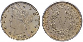 USA
5 Cents 1911, Philadelphia. KM 112. PCGS PR64. (~€ 170/~US$ 210)