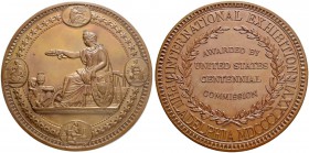 USA
Bronzemedaille 1876. Preismedaille der Internationalen Ausstellung in Philadelphia. Stempel von H. Mitchell. Die nach links sitzende Personifikat...