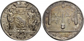 SCHWEIZ - BERN
Stadt und Kanton. Medaillen. Silbermedaille o. J. (1726-98). Schulratspfennig. Stempel von J. Dassier. Podest mit Krone und Stadtwappe...