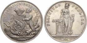 SCHWEIZ - BERN
Stadt und Kanton. Medaillen. Sechzehnerpfennig o. J. (ab 1819). 94.47 g. Schweizer Medaillen 635. Prachtexemplar / Cabinet piece. Hübs...