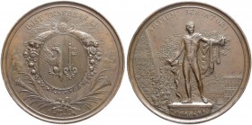 SCHWEIZ - GENF / GENÈVE
Medaillen. Bronzemedaille 1822. Prämienmedaille von L. Fournier. Unter strahlender Sonne ovales Genferwappen, eingefasst von ...
