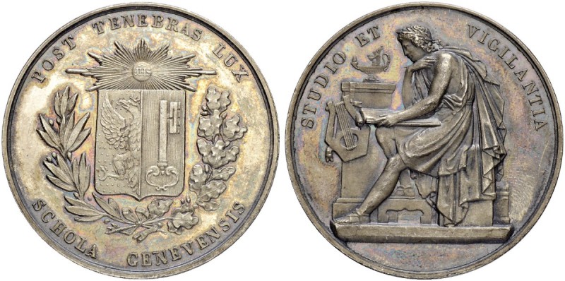 SCHWEIZ - GENF / GENÈVE
Medaillen. Schulprämie in Silber o. J. (1823). 28.34 g....