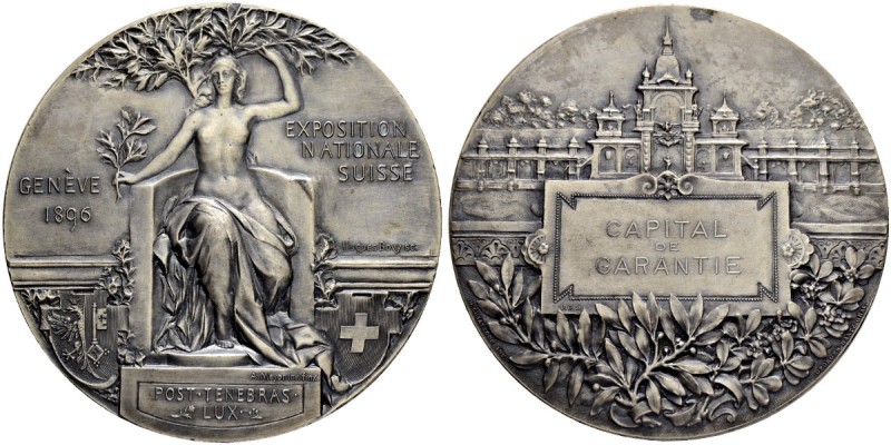 SCHWEIZ - GENF / GENÈVE
Medaillen. Silbermedaille 1896. Zur Exposition National...