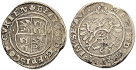 SCHWEIZ - GRAUBÜNDEN
Chur, Bistum. Beatus a Porta, 1565-1581. Halbbatzen o. J., Chur. 1.39 g. Tr. 59 var. HMZ 2-388a. Sehr selten / Very rare. Schön-...