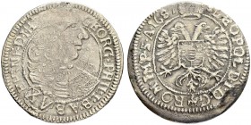 SCHWEIZ - GRAUBÜNDEN
Haldenstein, Herrschaft. Georg Philipp von Schauenstein, 1671-1695. 15 Kreuzer (Viertelgulden) 1687, Haldenstein. 5.77 g. D.T. 1...