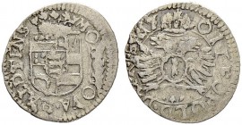 SCHWEIZ - GRAUBÜNDEN
Haldenstein, Herrschaft. Johann Lucius von Salis, 1701-1722. Kreuzer 1701, Haldenstein. 0.53 g. D.T. 914a. HMZ 2-544a. Selten / ...