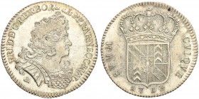 SCHWEIZ - NEUENBURG / NEUCHÂTEL
Könige von Preussen. Friedrich I. 1707-1713. Vierteltaler 1713. 6.83 g. DWM 178. D.T. 984b. HMZ 2-699b. Selten / Rare...
