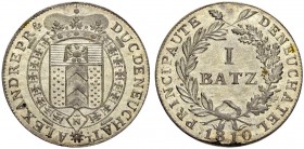 SCHWEIZ - NEUENBURG / NEUCHÂTEL
Könige von Preussen. Alexandre Berthier, Prince de Neuchâtel, 1806-1814. Batzen 1810. 3.72 g. D.254e. HMZ 2-722g. Sel...