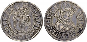 SCHWEIZ - URI, SCHWYZ UND NIDWALDEN
Dicken (Testone) o. J. (1548 bis ca. 1605), Altdorf. Dreigeteilter Wappenschild mit den Wappen von Uri und Schwyz...