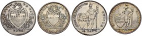 SCHWEIZ - WAADT / VAUD
Kanton. 10 Batzen 1823. Franken 1845 (SIBER links und rechts am Rand der Wappenseite). D.T. 226c, 227. HMZ 2-1000d, 2-1001a. F...