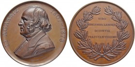 SCHWEIZ - WAADT / VAUD
Medaille des Kantons. Bronzemedaille 1873. Auf den Naturforscher, Glaziologe und Naturforscher Louis Agassiz, geb. 1807, gest....