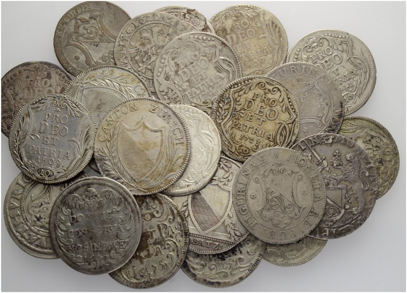 SCHWEIZ - ZÜRICH
Lots. Diverse Münzen. 10 Batzen, 8 Batzen, Dicken, Vierteltale...