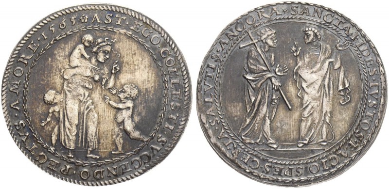 SCHWEIZ - ZÜRICH
Medaillen. Silbermedaille 1565. Auf Glauben und Liebe. Stempel...