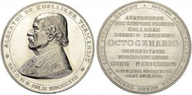SCHWEIZ - ZÜRICH
Medaillen. Zinnmedaille 1897. Personenmedaille der Universität Würzburg auf den 80. Geburtstag von Albert von Koelliker (1817-1905),...
