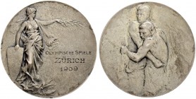 SCHWEIZ - ZÜRICH
Medaillen. Silbermedaille 1909. Olympische Spiele Zürich. 22.76 g. Schweizer Medaillen -. Von grösster Seltenheit / Of the highest r...
