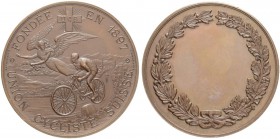 SCHWEIZ - EIDGENOSSENSCHAFT
Medaillen. Kupfermedaille 1897. Union Cycliste Suisse. 36.83 g. Schweizer Medaillen -. Sehr selten / Very rare. Kleiner K...