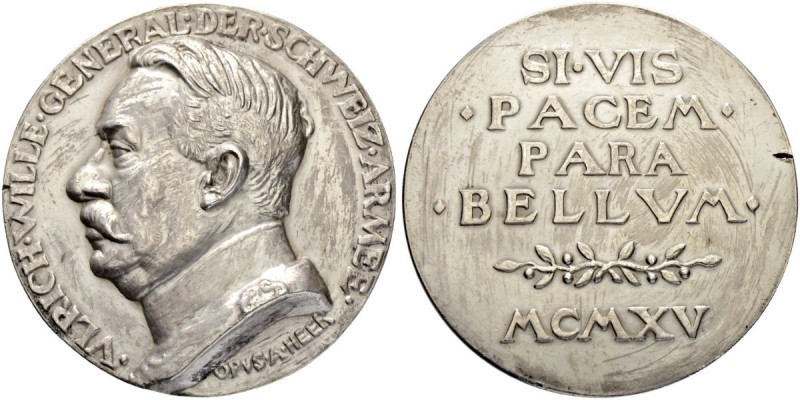 SCHWEIZ - EIDGENOSSENSCHAFT
Medaillen. Silbermedaille 1915. Auf Ulrich Wille, G...