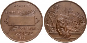 SCHWEIZ - SCHÜTZENTALER UND -MEDAILLEN
Genf / Genève. Kupfermedaille 1903. St-Gervais. Vogue du fauburg. 59.94 g. Richter (Schützenmedaillen) 726c. S...