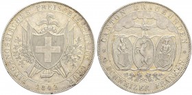 SCHWEIZ - SCHÜTZENTALER UND -MEDAILLEN
Graubünden. 4 Franken 1842. Chur. Eidgenössisches Freischiessen. 28.28 g. Richter (Schützenmedaillen) 836a. Se...