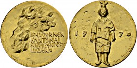 SCHWEIZ - SCHÜTZENTALER UND -MEDAILLEN
Luzern. Goldmedaille 1970. Luzern. 18. Luzerner Kantonalschützenfest. 31.81 g. Sehr selten / Very rare. FDC / ...