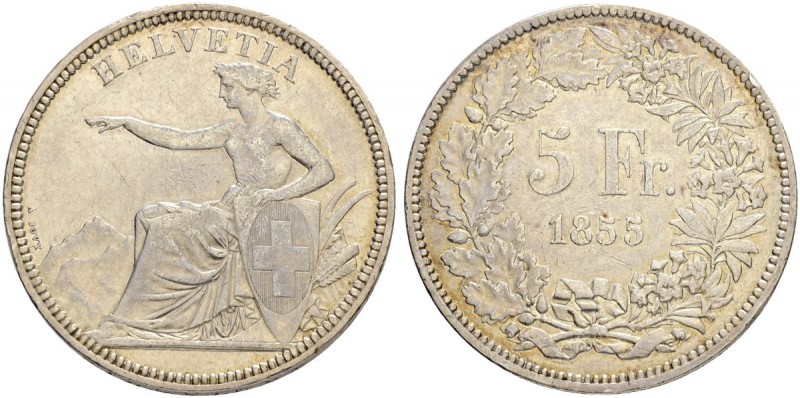 SCHWEIZ - SCHÜTZENTALER UND -MEDAILLEN
Solothurn. 5 Franken 1855. Solothurn. Ei...