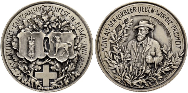 SCHWEIZ - SCHÜTZENTALER UND -MEDAILLEN
St. Gallen. Silbermedaille 1899. Flawil....