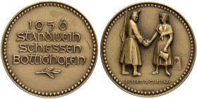 SCHWEIZ - SCHÜTZENTALER UND -MEDAILLEN
Thurgau. Bronzemedaille 1956. Bottighofen. Standweihschiessen. 25.90 g. Richter (Schützenmedaillen, 2. Auflage...