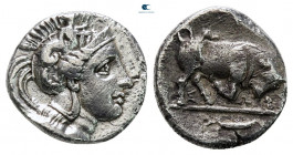 Lucania. Thourioi circa 400-350 BC. Triobol AR