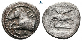 Kings of Thrace. Sparadokos 445-435 BC. Diobol AR