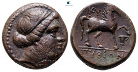 Aiolis. Kyme  circa 250-200 BC. ΠΥΘΙΩΝ (Pythion), magistrate. Bronze Æ