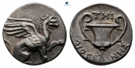 Ionia. Teos circa 370-340 BC. Hemidrachm AR