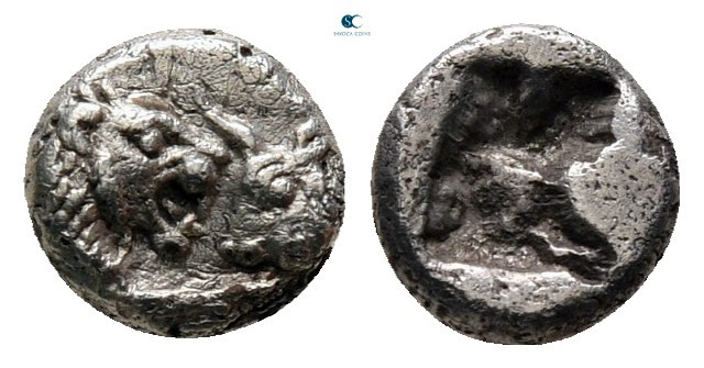 Kings of Lydia. Sardeis. Kroisos 560-546 BC. 
1/24 Siglos AR

6 mm, 0,42 g
...