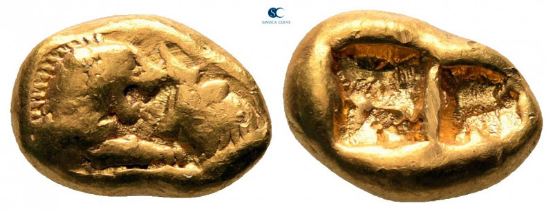 Kings of Lydia. Sardeis. Kroisos 560-546 BC. 
1/12 Stater AV

12 mm, 3,56 g
...