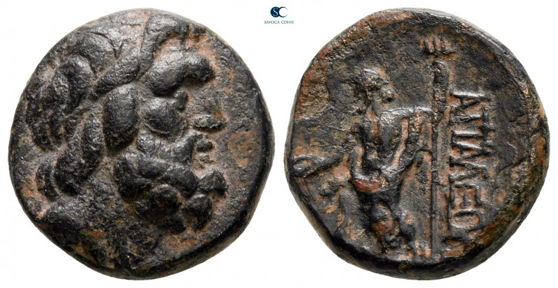 Pamphylia. Attaleia circa 159-100 BC. 
Bronze Æ

16 mm, 4,78 g

Diademed he...