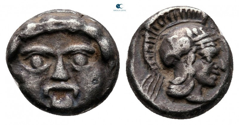 Pisidia. Selge circa 350-300 BC. 
Obol AR

10 mm, 1,00 g

Facing gorgoneion...