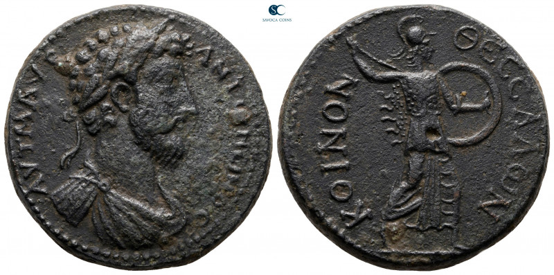 Thessaly. Koinon of Thessaly. Marcus Aurelius AD 161-180. 
Tetrassarion (4 Assa...