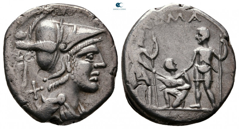 Ti. Veturius 137 BC. Rome
Denarius AR

20 mm, 3,76 g

Helmeted and draped b...