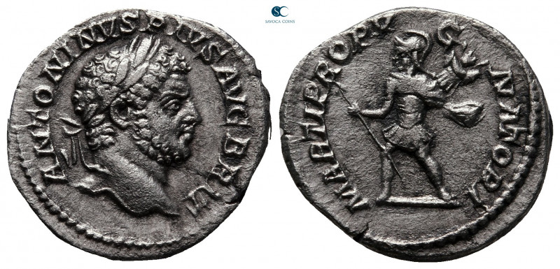 Caracalla AD 198-217. Rome
Denarius AR

19 mm, 2,45 g

ANTONINVS PIVS AVG B...