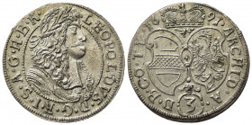 AUSTRIA. Leopoldo I (1657-1705). 3 Kreuzer 1691. Ag. SPL+