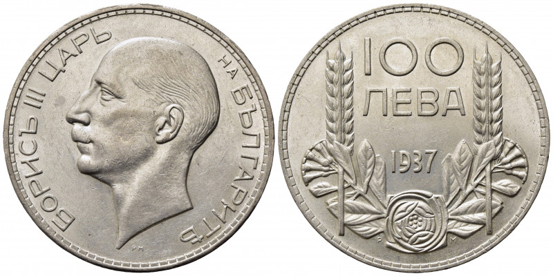 BULGARIA. Boris III (1918-1943). 100 Leva 1937. Ag. KM#45. SPL+/qFDC