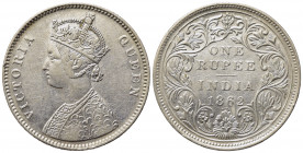 INDIA. Vittoria (1862-1901) 1 rupia 1862. Ag. KM# 473. qSPL