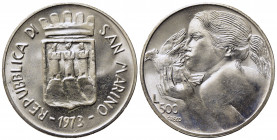 SAN MARINO. 500 lire 1973. Ag. FDC