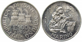 SAN MARINO. 500 lire 1975. Ag. FDC