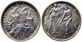 SAN MARINO. 500 lire 1976. Ag. FDC