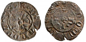 FANO. Pandolfo Malatesta (1384-1427) Picciolo (g. 0,25). Rosa malatestiana a quattro petali R/ Lettere FANI disposte a croce. CNI t, 16,10. Mi. RARO. ...