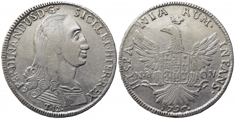 PALERMO. Ferdinando III di Borbone (1759-1816). 12 Tarì 1796. Ag. MIR 603/1. BB