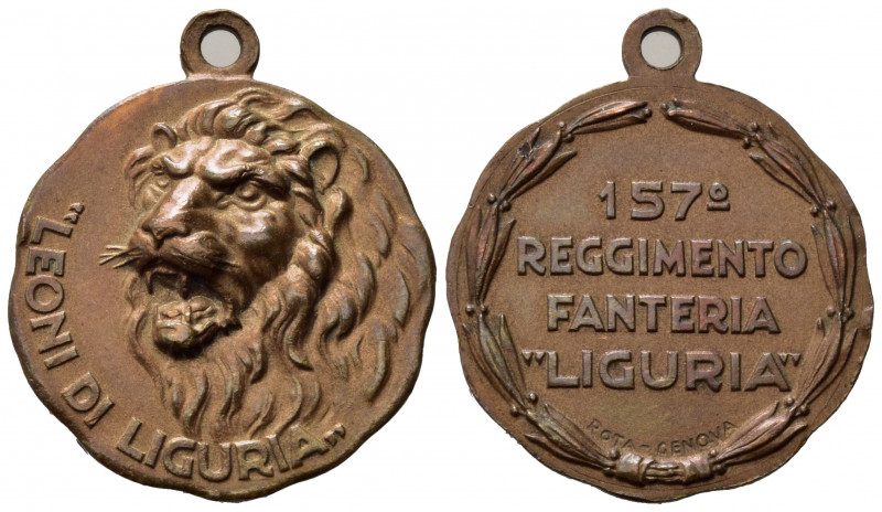 MEDAGLIE MILITARI. Medaglia 157 reggimento fanteria Liguria; Leoni di Liguria. A...