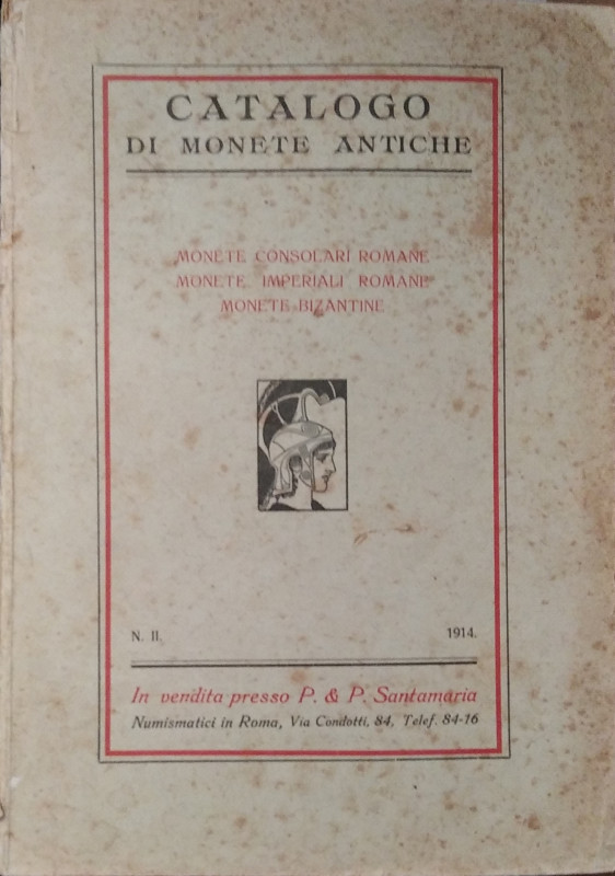 SANTAMARIA P. & P. – 1914. Catalogo di monete antiche. Monete consolari romane –...